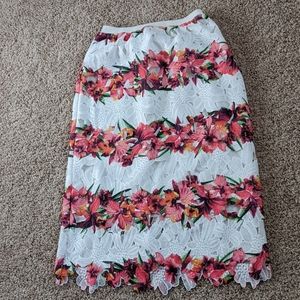 Woman cutout floral skirt